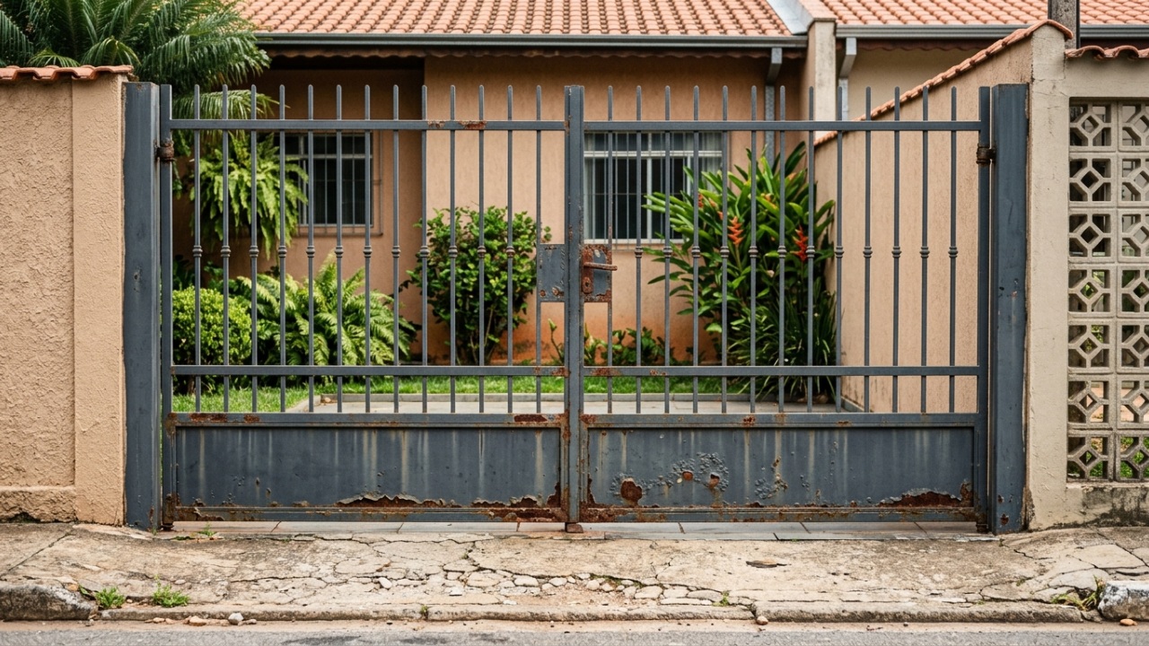 Como recuperar um portão de ferro com ferrugem antes que a corrosão obrigue a trocar partes da estrutura