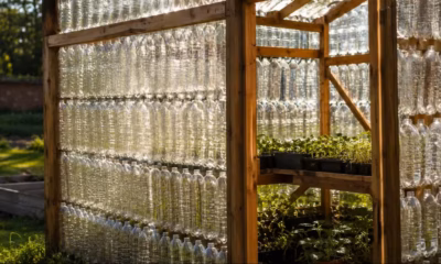 Uma escola construiu uma estufa usando 2.000 garrafas de plástico e hoje funciona como sala de aula e espaço de cultivo, envolvendo toda a comunidade em atividades ligadas à sustentabilidade