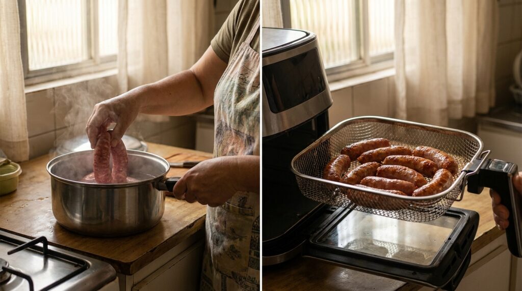 Como deixar as linguiças mais suculentas e crocantes sem fritar