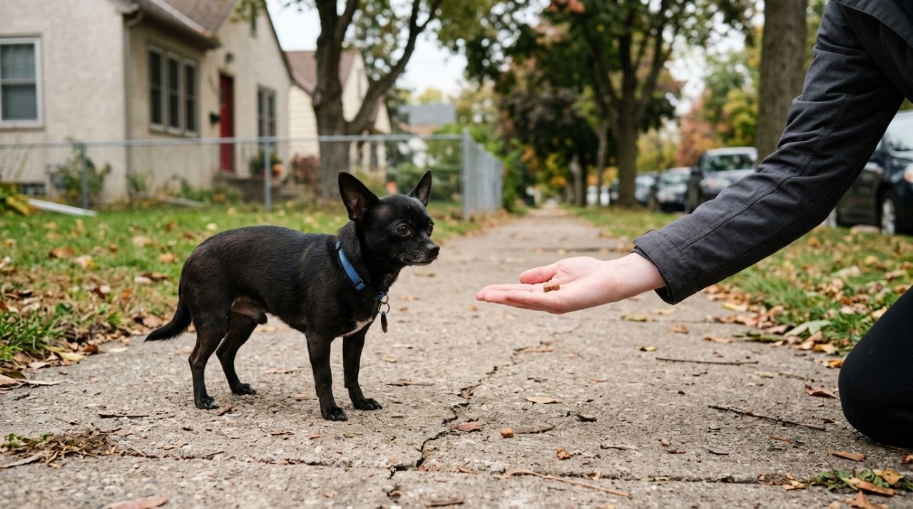 Chihuahua perdido não deixava ninguém se aproximar até que um homem teve uma ideia simples que mudou tudo