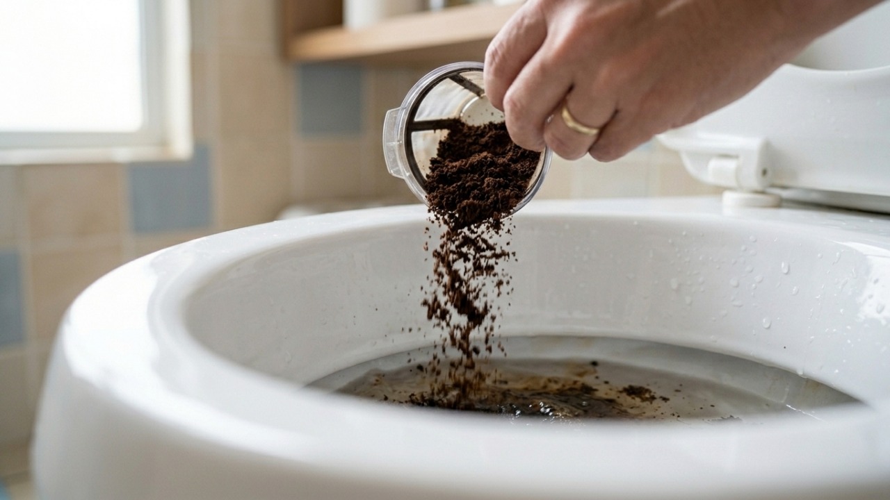 Jogar borra de café usada no vaso sanitário: para que serve esse truque e por que recomendam deixar agir por algumas horas