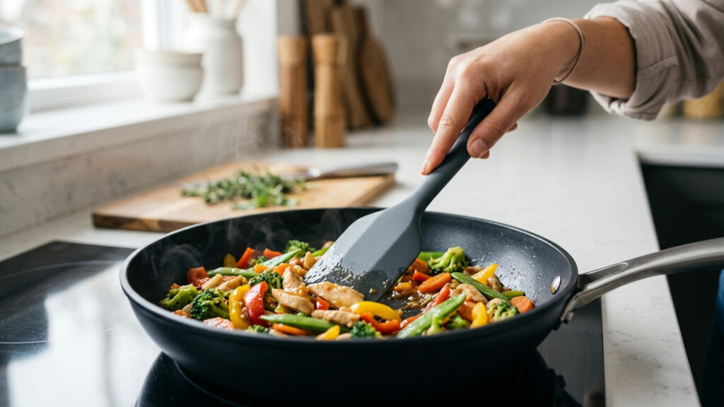 Silicone, inox ou madeira: saiba para que serve cada material e qual escolher para cozinhar sem arranhar panelas nem contaminar a sua comida