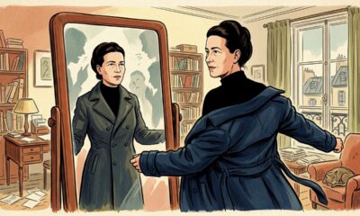 Frase de Simone de Beauvoir, filósofa francesa: “Uma mulher não precisa endurecer o coração para se tornar forte; precisa apenas parar de abandonar a si mesma para ser aceita.” Uma lição sobre parar de se diminuir para ser aceita