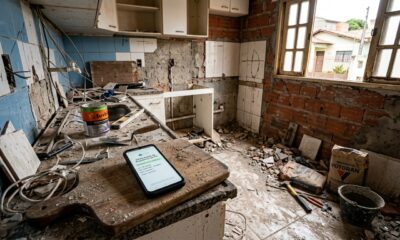 Aposentado contrata pedreiro por indicação para reformar a cozinha por R$ 18 mil e paga 60% adiantado em Pix: o trabalhador some com o dinheiro e deixa a cozinha demolida após quebrar a pia e o contrapiso, mas o idoso descobre que sem contrato assinado ainda tem como acionar a Justiça 