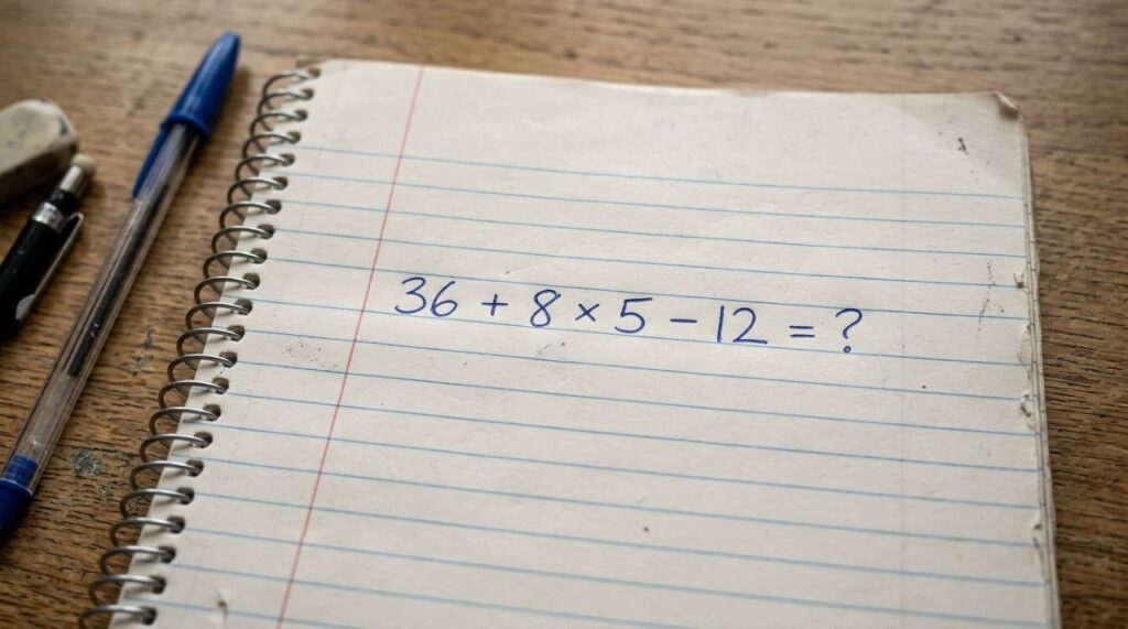 Você tem 15 segundos para resolver 36 + 8 × 5 − 12: consegue sem calculadora?