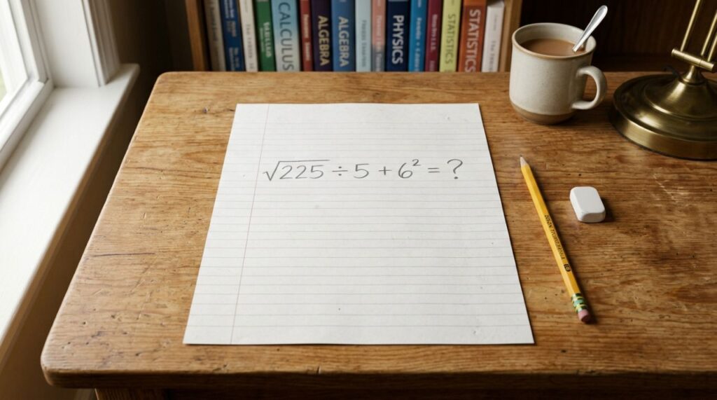 Você consegue resolver √225 ÷ 5 + 6² sem calculadora?