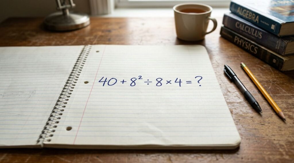 Se você acertar 40 + 8² ÷ 8 × 4 de cabeça, pode comemorar sua memória matemática