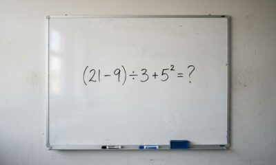 Desafio de matemática para testar sua atenção: (21 − 9) ÷ 3 + 5²