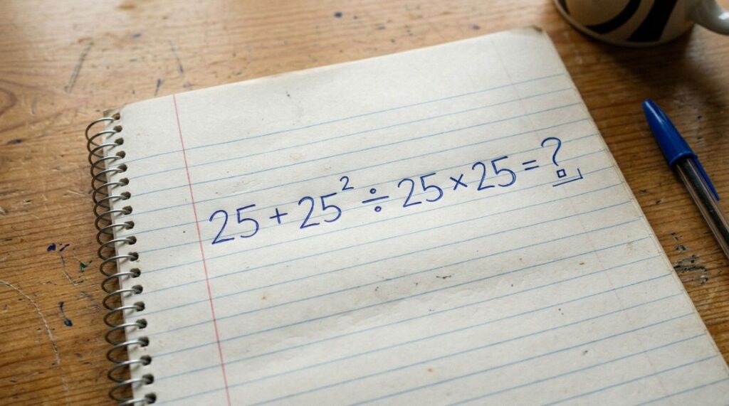 Não vale usar calculadora: você consegue resolver 25 + 25² ÷ 25 × 25 em menos de 30 segundos?