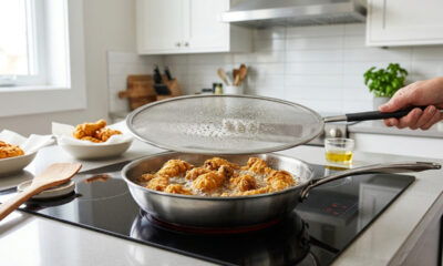O segredo da fritura perfeita sem respingar óleo no fogão inteiro: a pitada de um ingrediente simples na panela que estabiliza a gordura