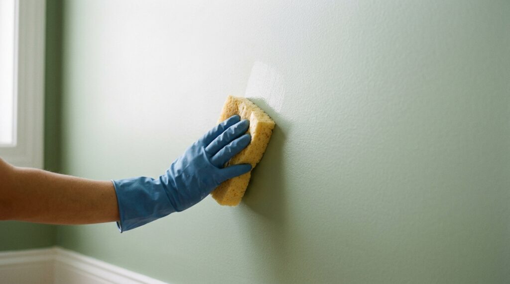 Pintor profissional explica como recuperar a aparência da pintura usando limpeza especializada para remover marcas de sujeira sem aplicar uma nova demão de tinta