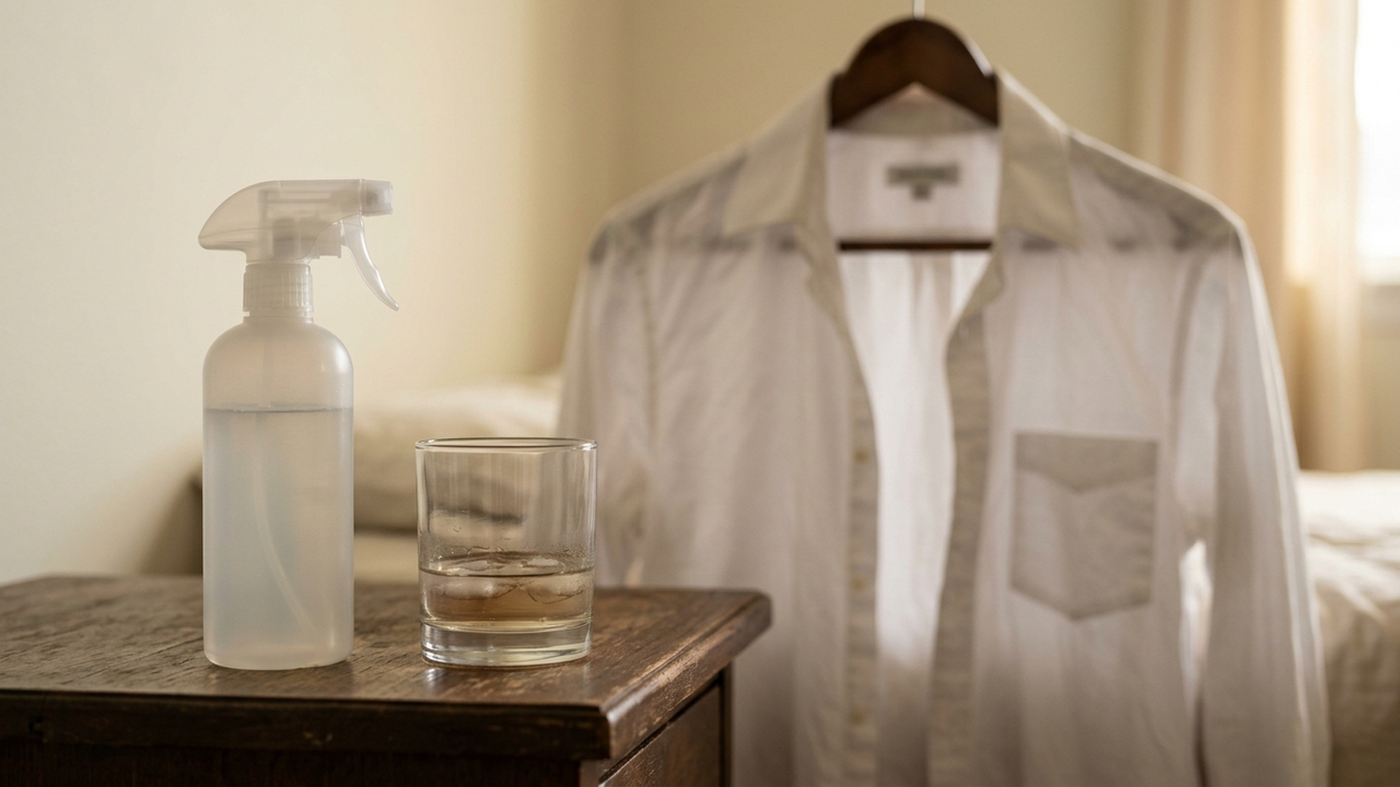 Mistura de amaciante com álcool líquido: para que serve o spray passa-fácil de R$ 2 que desamassa roupas penduradas no cabide em 5 minutos