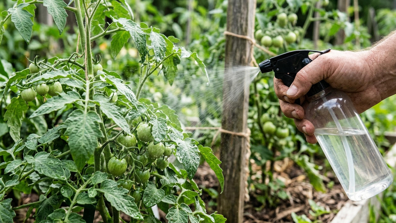 Borrifar chá de alho concentrado nas folhas e caules: o repelente caseiro potente que protege pés de tomate contra o ataque da broca-do-fruto