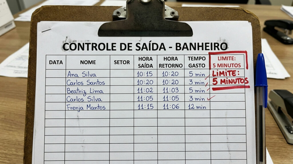 Chefe controla ida ao banheiro dos funcionários com planilha e limite de 5 minutos, e Justiça condena a empresa por prática abusiva grave