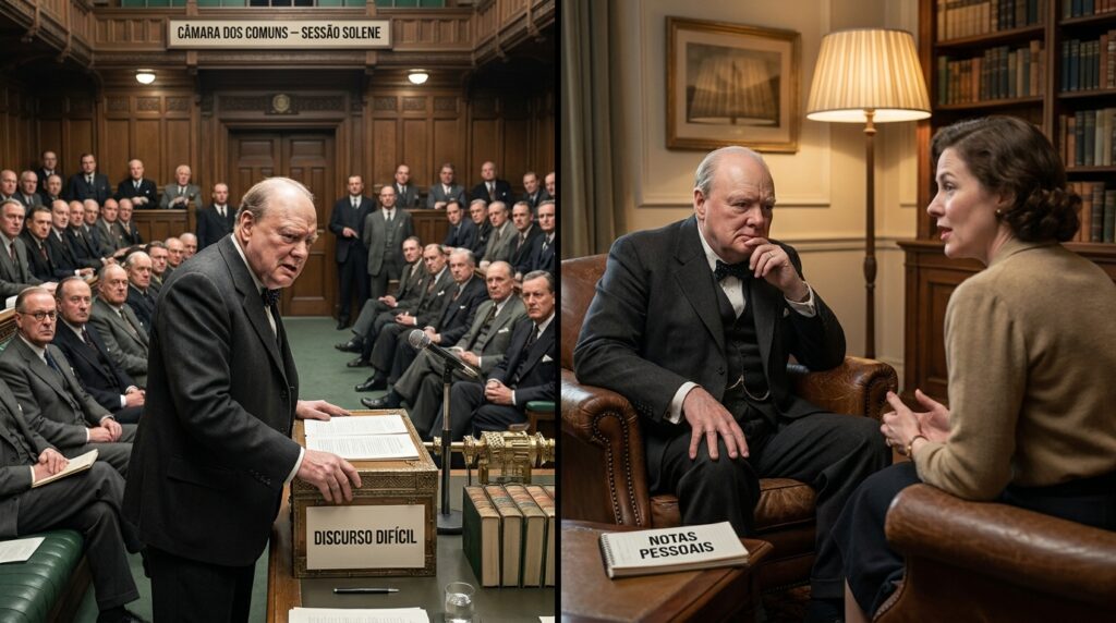 A reflexão de Churchill: "É preciso coragem para se levantar e falar; também é preciso coragem para se sentar e ouvir."