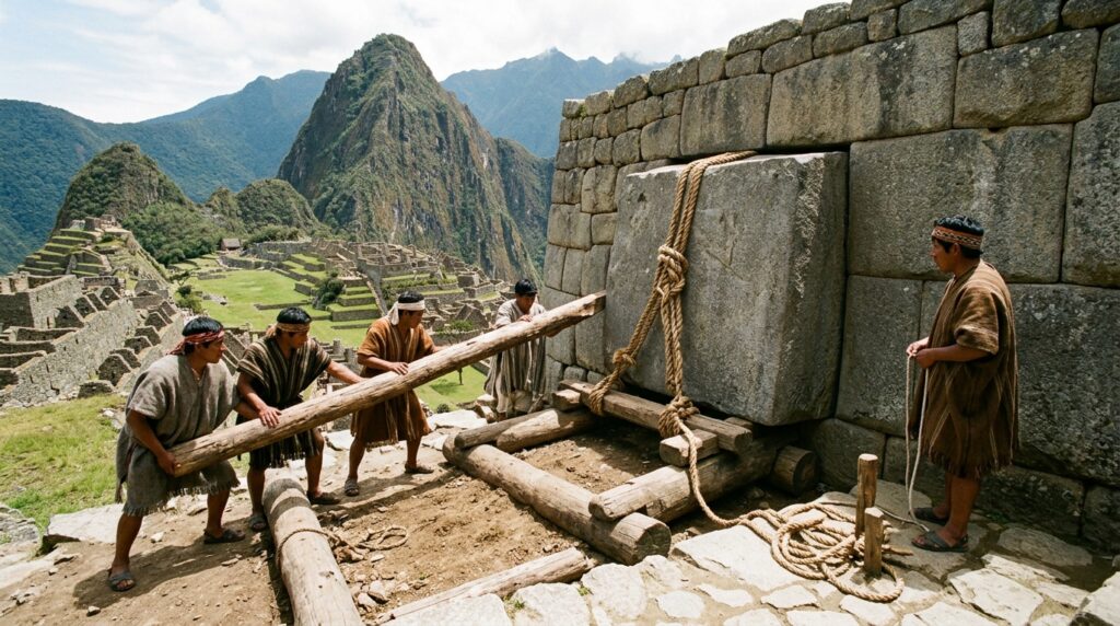 Eles analisam as ruínas de Machu Picchu e descobrem que os incas podem ter usado esse mecanismo para erguer suas construções em meio às montanhas