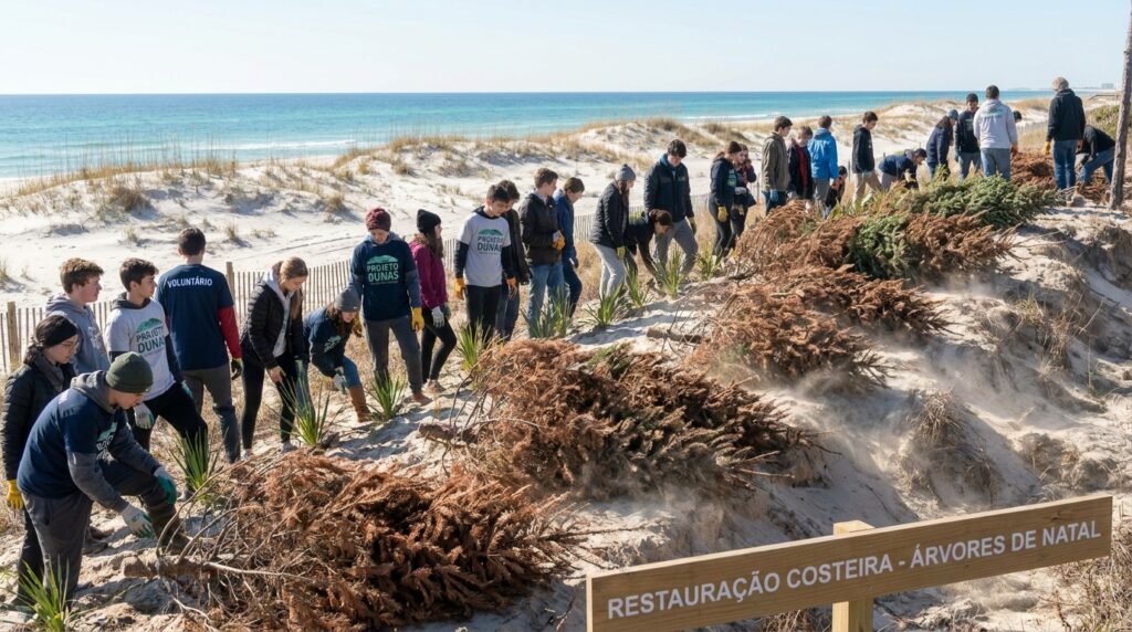 Em 2021, estudantes começaram a colocar árvores de Natal descartadas ao longo das dunas da Costa do Golfo para prender areia; a cada ano, cerca de 200 estudantes agora adicionam aproximadamente 3.000 plantas nativas ao redor delas