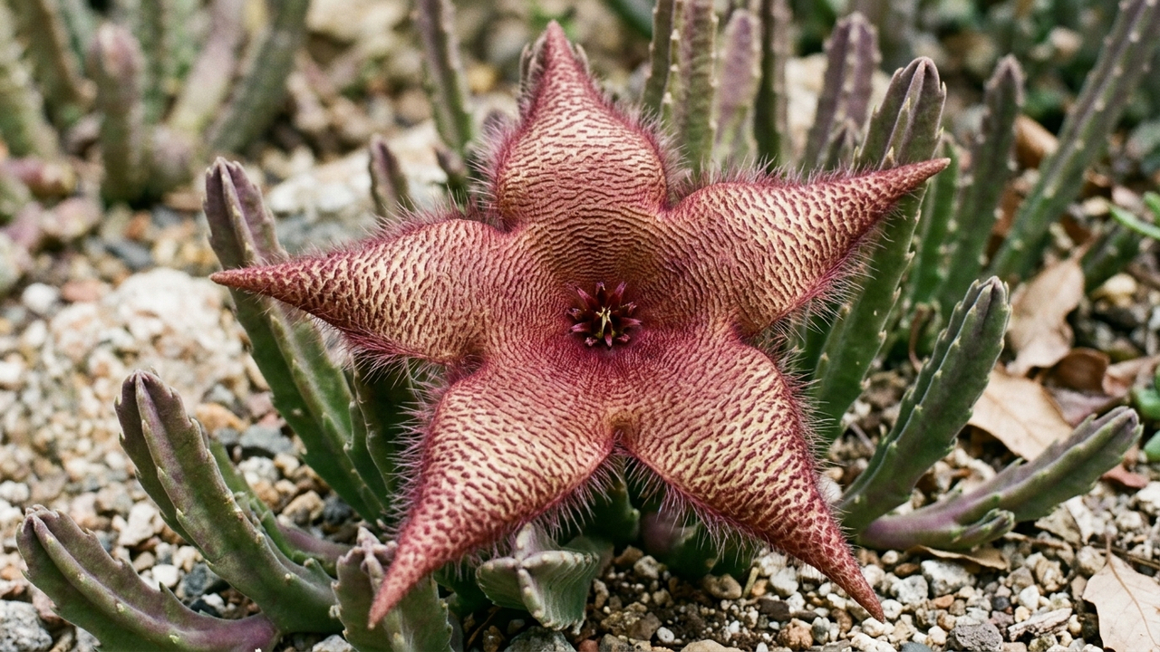 O cacto que não é cacto: a flor gigante felpuda que você deve manter longe da janela porque exala cheiro de carne crua para atrair moscas