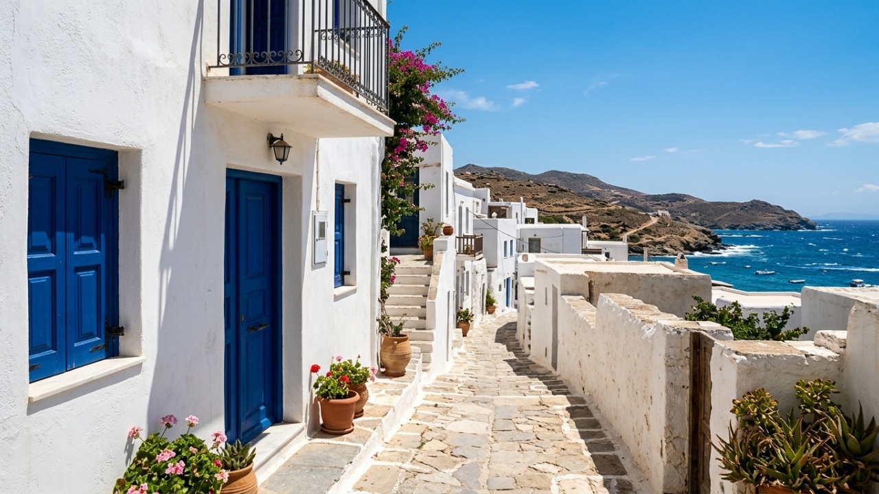 Por que os gregos pintam portas e janelas de azul? Não é apenas decoração, mas uma tradição com função mais importante do que parece