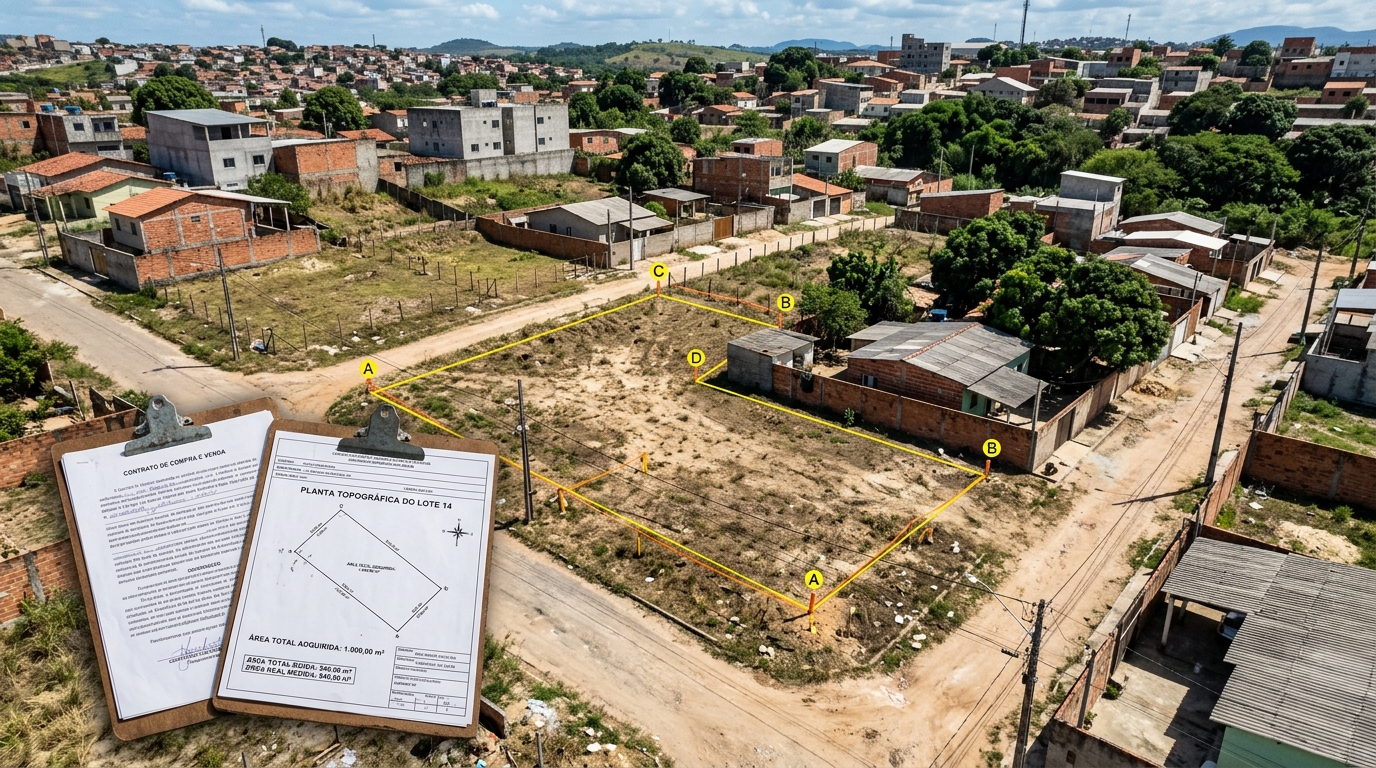 Comprador adquire terreno anunciado com 1.000 m², manda medir e encontra apenas 840 m², e descobre que a lei permite exigir abatimento no preço ou até desfazer o negócio