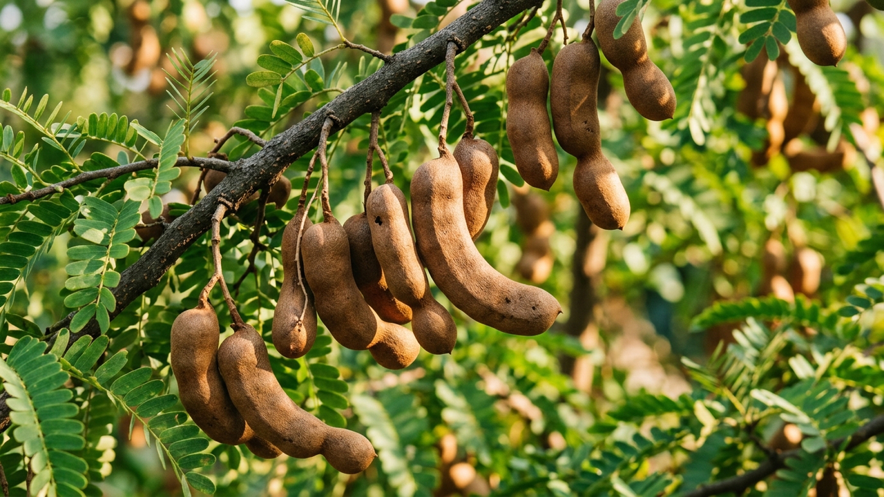 Essa fruta exótica e rústica cresce em vagens grossas de madeira: por dentro abriga uma massa marrom deliciosa com sabor agridoce inconfundível