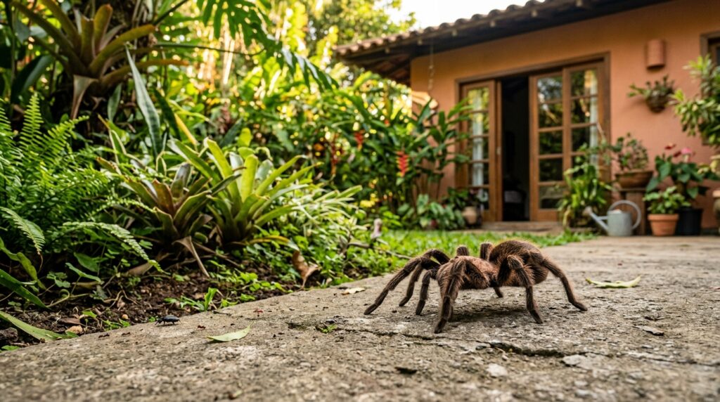 As pessoas frequentemente consideram a aranha-caranguejeira uma espécie perigosa e a matam por medo. Na verdade, ajuda a controlar insetos no quintal