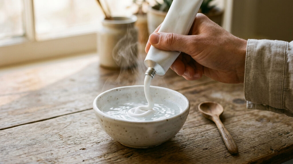 Mistura de pasta de dente branca com água morna: para que serve a pasta suave para apagar marcas de mofo e impressões digitais de paredes coloridas