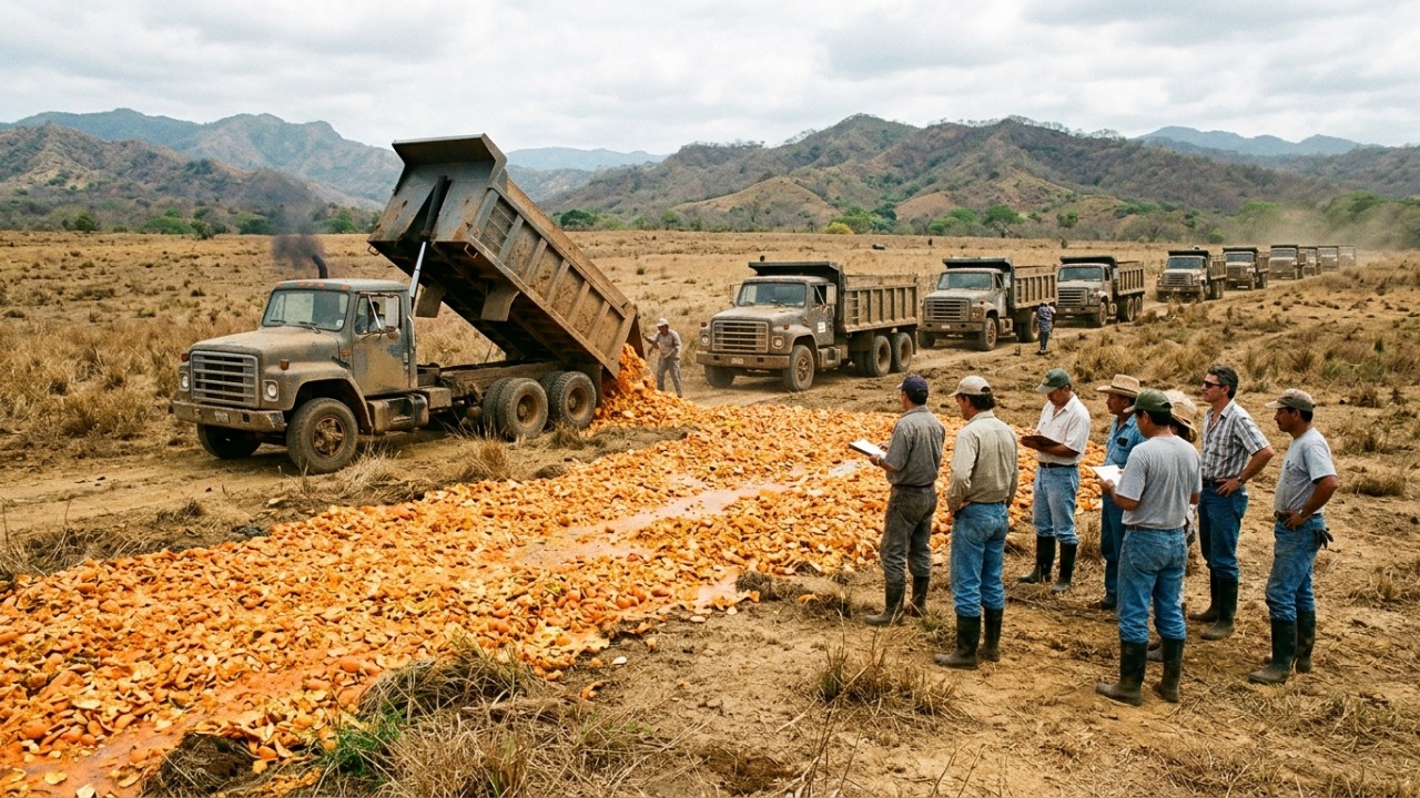 Em 1998, mil caminhões cobriram uma área degradada com 12 mil toneladas de cascas de laranja e, 15 anos depois, o resultado mudou completamente a paisagem do país