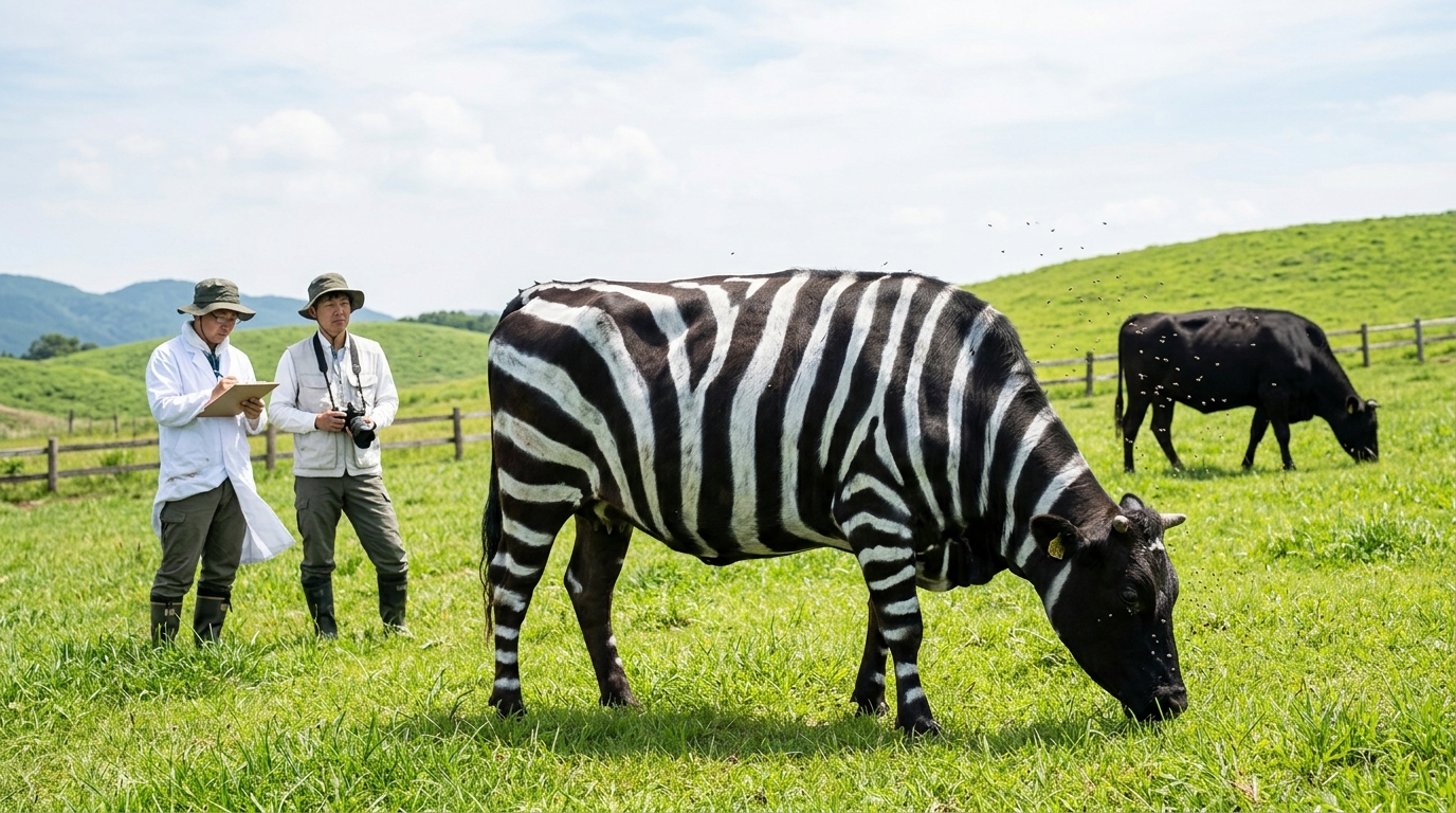 Parece brincadeira, mas Japão pinta vacas como zebras e reduz picadas de moscas pela metade