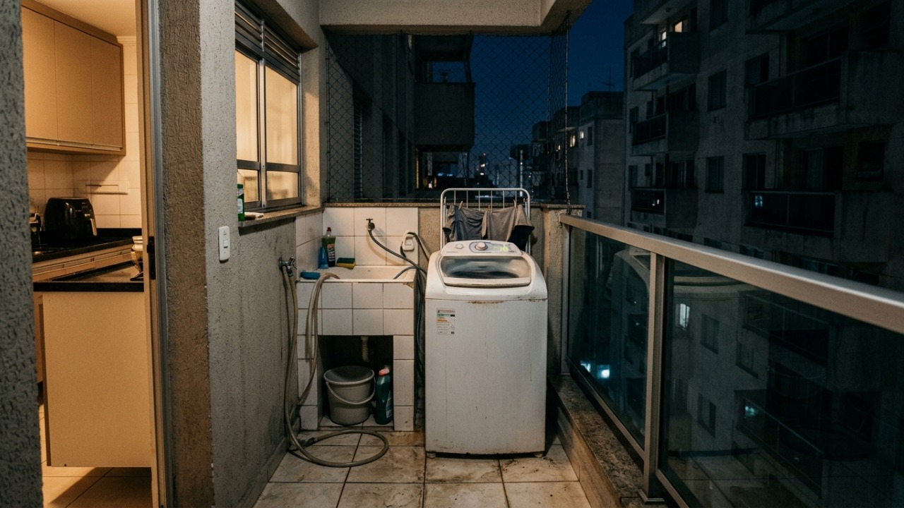 Morador instala máquina de lavar na varanda para ganhar espaço no apartamento, passa a usá-la durante a madrugada e acaba recebendo uma multa de mais de R$ 15 mil