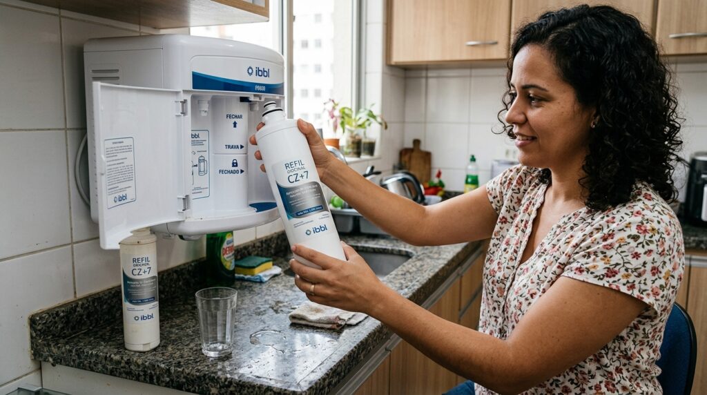 O purificador de água começa a reduzir o fluxo da torneira: antes de substituir o equipamento, existe uma conferência simples que muita gente esquece de verificar