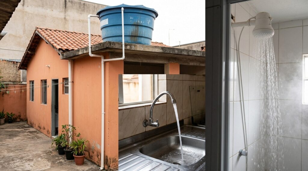 Por que sempre colocamos uma caixa-d'água no alto da casa e qual é a função dela no abastecimento