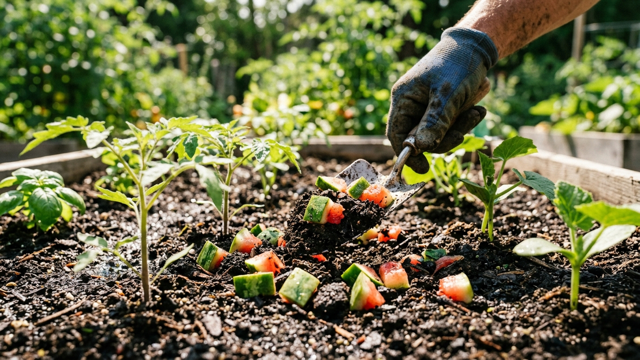 O segredo dos viveiros com casca de melancia na terra: o adubo natural rico em água e magnésio que acelera a floração e o vigor das mudas