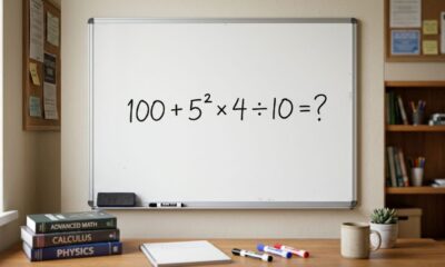 Este desafio testa se você ainda lembra da regra que aprendeu na escola: 100 + 5² × 4 ÷ 10