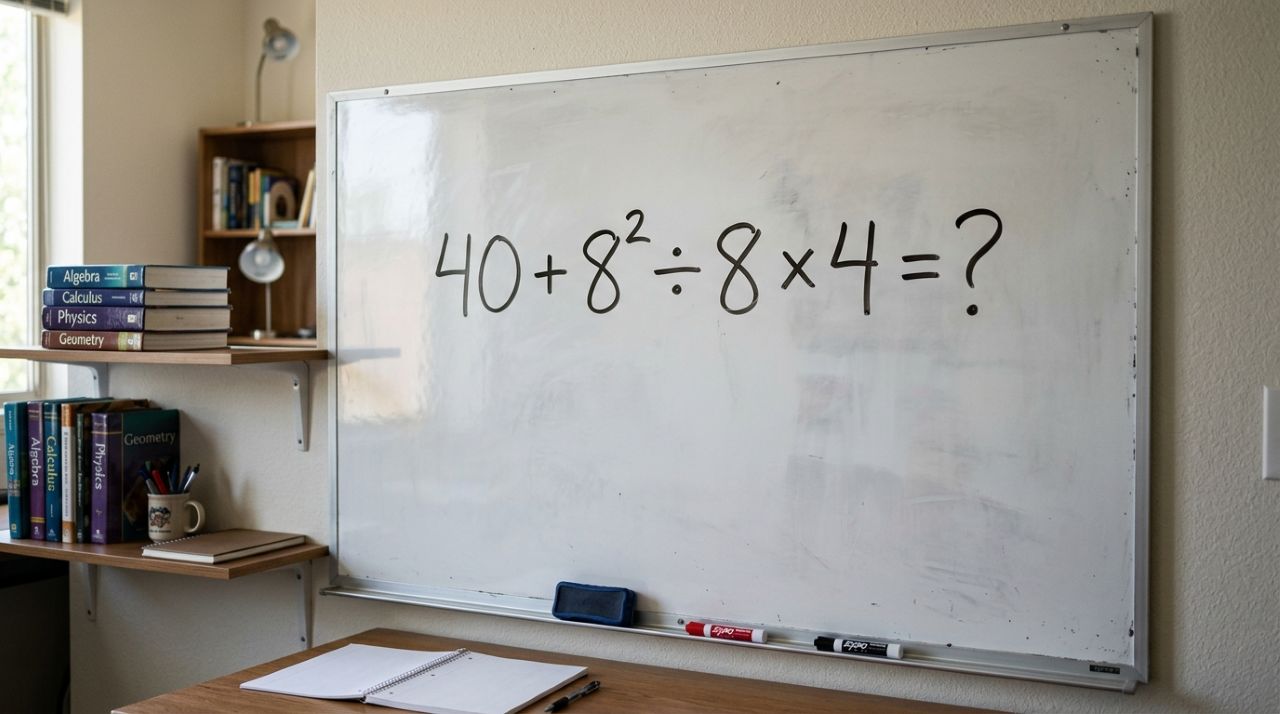 Se você acertar 40 + 8² ÷ 8 × 4 de cabeça, pode comemorar sua memória matemática