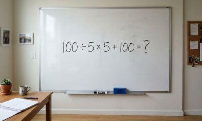 Quanto dá 100 ÷ 5 × 5 + 100? Parece fácil, mas a ordem das operações muda tudo