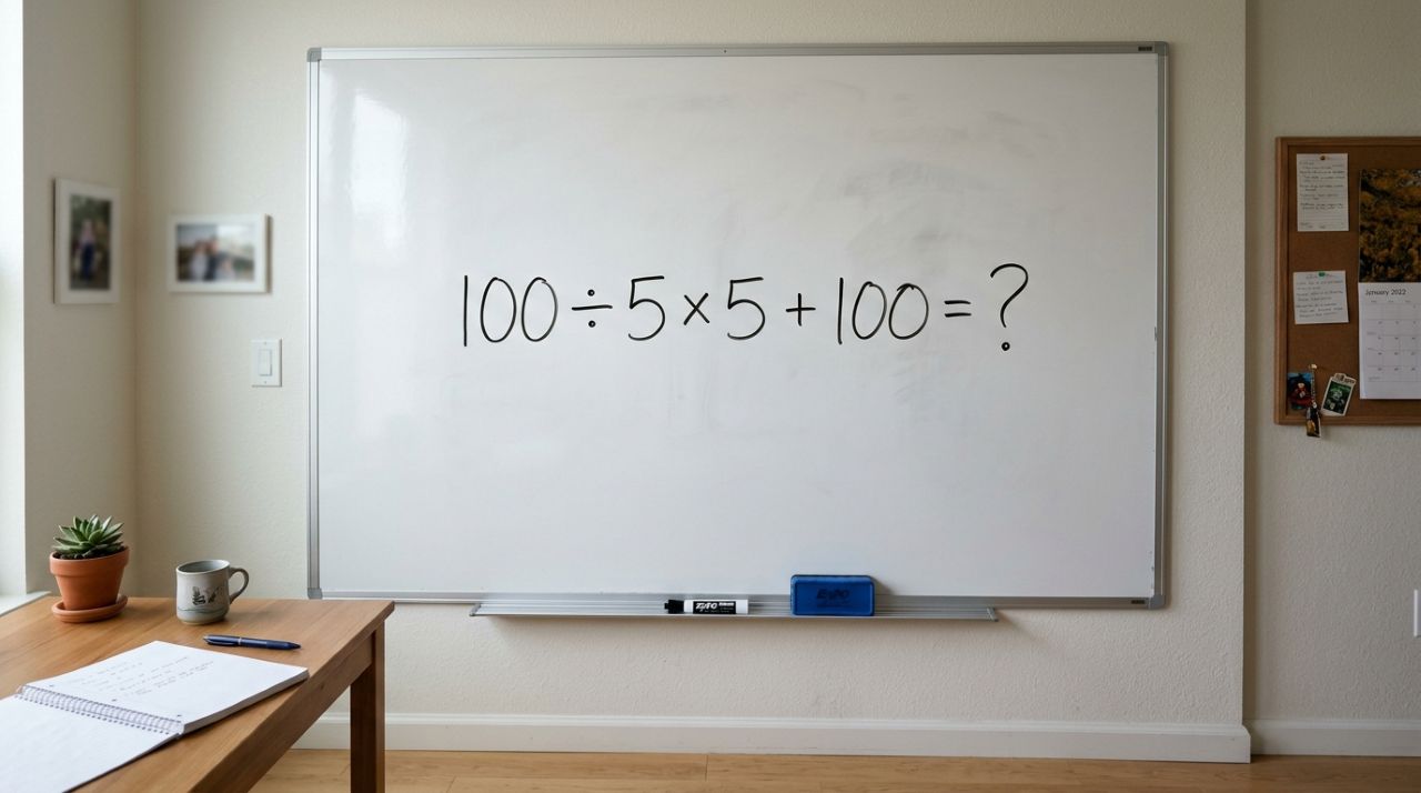 Quanto dá 100 ÷ 5 × 5 + 100? Parece fácil, mas a ordem das operações muda tudo