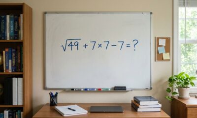 Se você resolver √49 + 7 × 7 − 7 sem calculadora, ainda lembra bem da matemática escolar