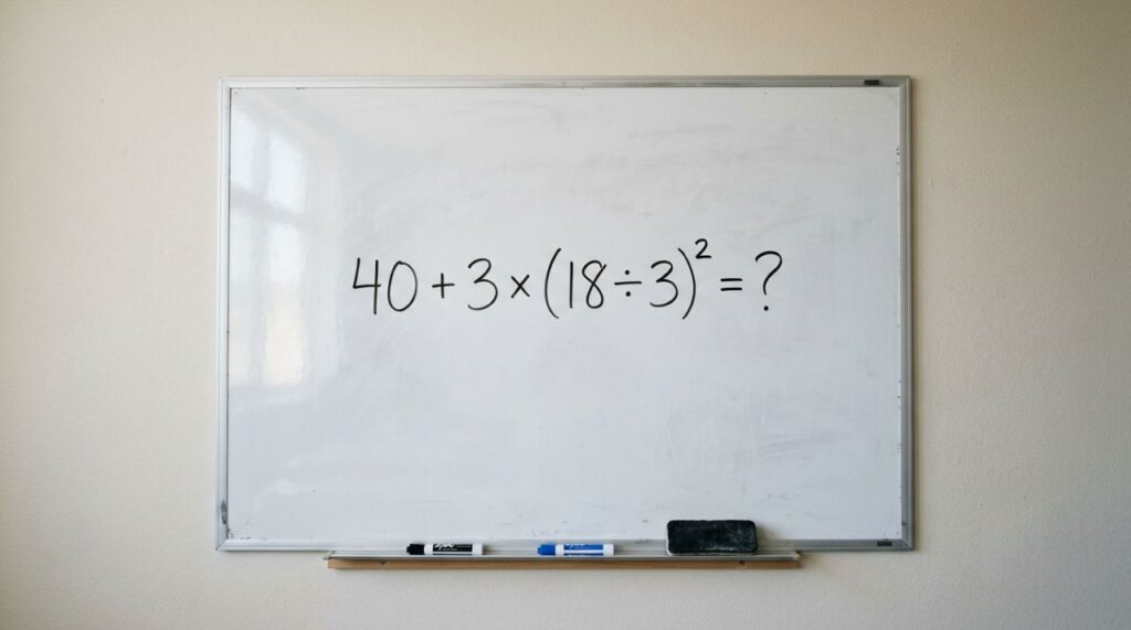 Desafio matemático: você consegue resolver 40 + 3 × (18 ÷ 3)² sem calculadora?