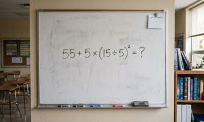 Se você resolver 55 + 5 × (15 ÷ 5)² de primeira, sua memória matemática está melhor que a de muita gente