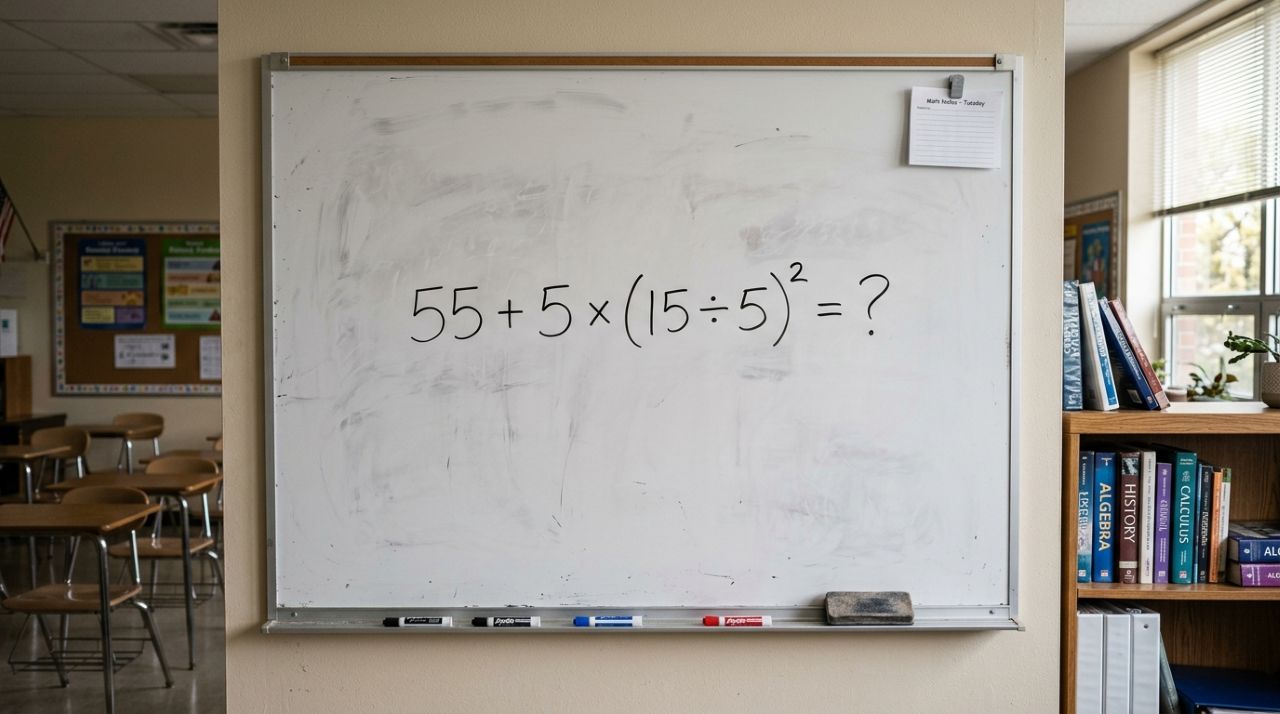 Se você resolver 55 + 5 × (15 ÷ 5)² de primeira, sua memória matemática está melhor que a de muita gente