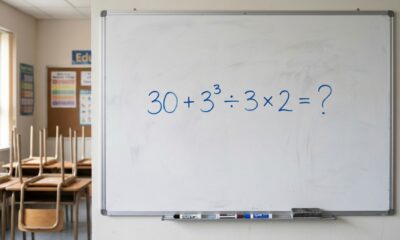 Só quem lembra da ordem das operações acerta 30 + 3³ ÷ 3 × 2 sem calculadora