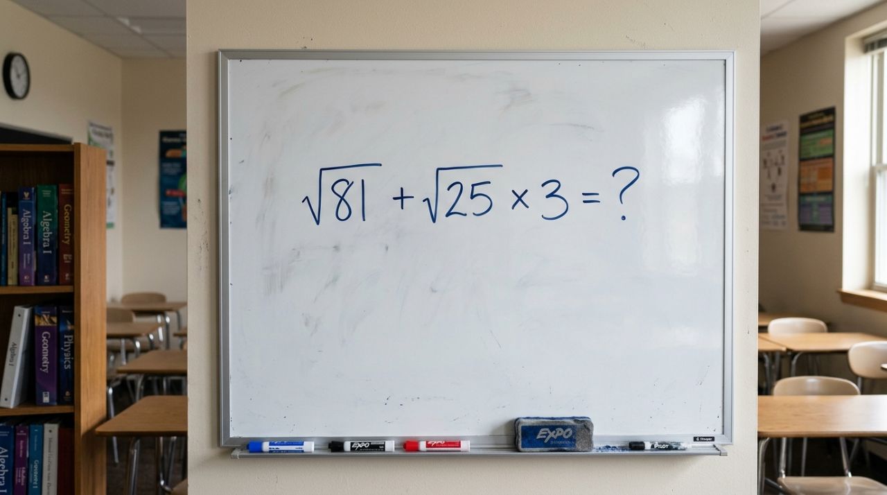 Você consegue resolver √81 + √25 × 3 sem calculadora?