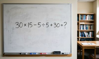 Resolva 30 × 15 − 5 ÷ 5 + 30 e prove que sua memória escolar continua afiada