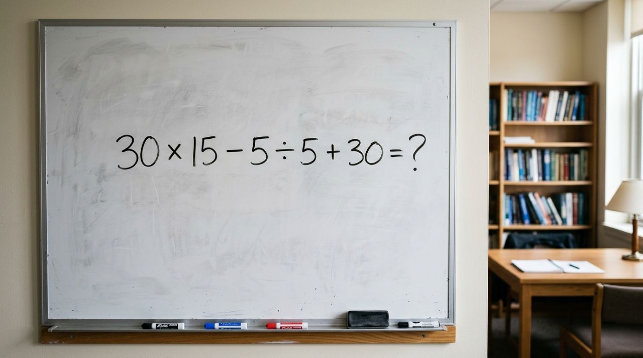 Resolva 30 × 15 − 5 ÷ 5 + 30 e prove que sua memória escolar continua afiada
