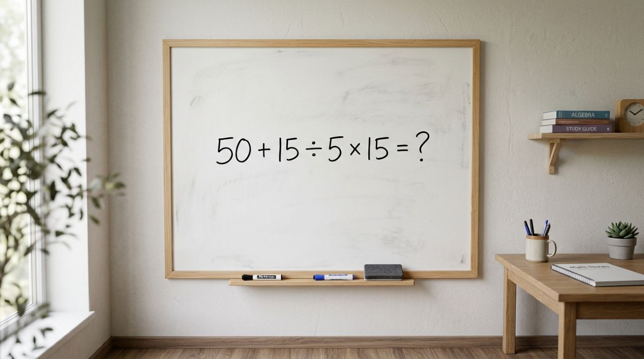 Você consegue resolver 50 + 15 ÷ 5 × 15 em menos de 15 segundos?