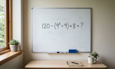 Você seria capaz de acertar 120 − (9² ÷ 9) × 8 de primeira?