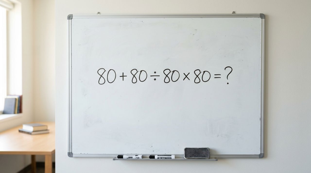 O cálculo 80 + 80 ÷ 80 × 80 parece fácil, mas poucos acertam de primeira