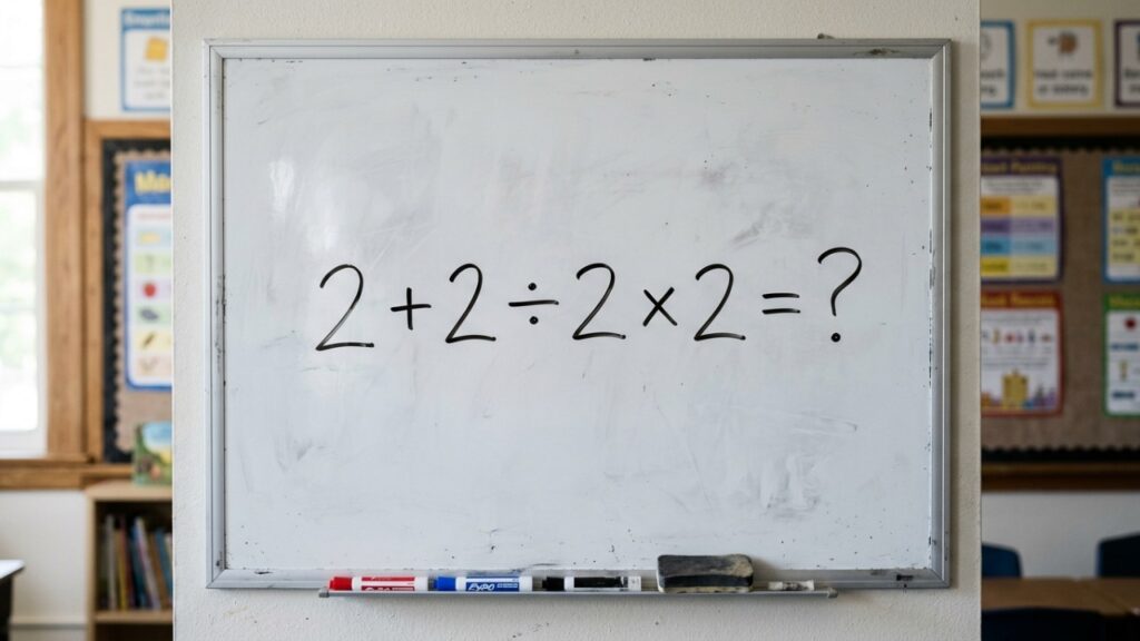Parece uma conta simples, mas poucos acertam de primeira, quanto é 2 + 2 ÷ 2 × 2?