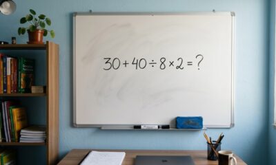 Você consegue resolver 30 + 40 ÷ 8 × 2 em menos de 15 segundos?